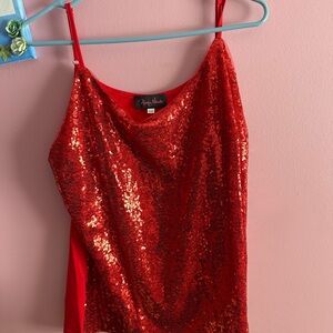 Sparkling Red Sequin Camisole